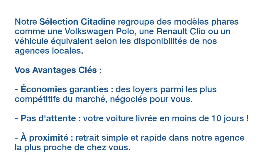 Choisissez votre selection citadine chez CarGo Flex
